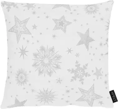 АПЕЛЬТ декоративная подушка "9602", чехол с наполнителем, 1 шт APELT 39х39 см, серебристый/белый