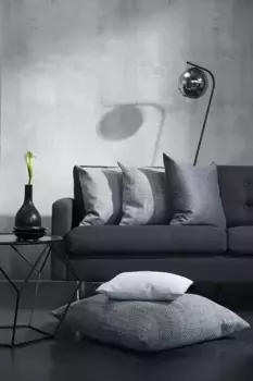 АПЕЛЬТ декоративная подушка "Ареццо", чехол без наполнения, 1 шт APELT 70х70 см, серый/светло-серый/белый