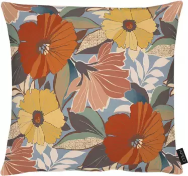 АПЕЛЬТ декоративная подушка "Астрид", чехол на подушку с наполнителем, 1 шт APELT 39х39 см, зеленый/оранжевый