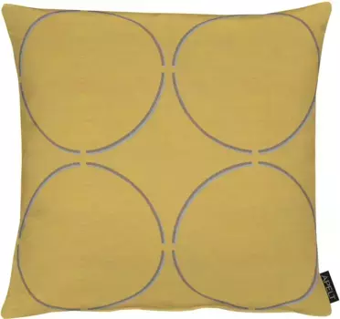 АПЕЛЬТ декоративная подушка "Меццо", чехол на подушку с наполнителем, 1 шт APELT 48х48 см, цвет gelb + Kreise