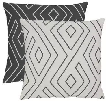 АПЕЛЬТ декоративная подушка "Мистраль", чехол на подушку двусторонний без наполнения, 1 шт APELT 46х46 см, белый/черный