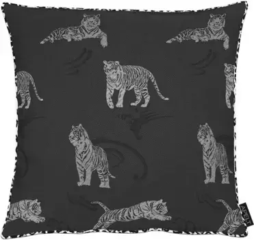 АПЕЛЬТ декоративная подушка "Могли", чехол без наполнителя, 1 шт APELT 49х49 см, черный/серебристый