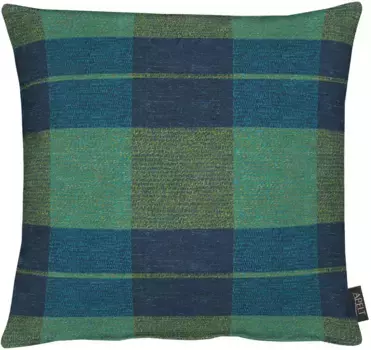 АПЕЛЬТ декоративная подушка "Небраска", чехол с наполнителем, 1 шт APELT 45х45 см, цвет petrol + kariert