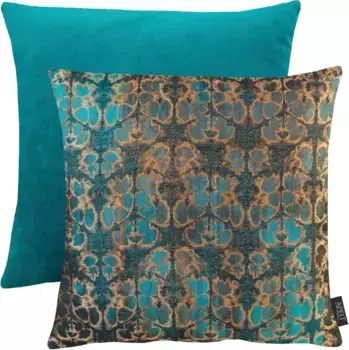 АПЕЛЬТ декоративная подушка "Сапфир", двусторонний чехол с наполнителем, 1 шт APELT 45х45 см, цвет petrol + bedruckt
