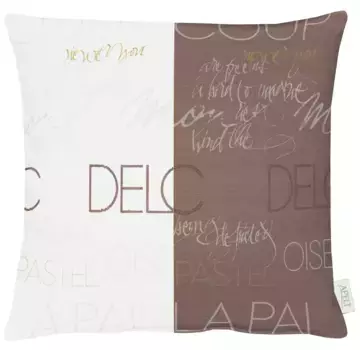 АПЕЛЬТ декоративная подушка "СЛОГАН", чехол на подушку с наполнителем, 1 шт APELT 48х48 см, коричневый