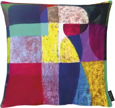 АПЕЛЬТ декоративная подушка "Таро", чехол на подушку с наполнителем, 1 шт APELT 45х45 см, красный/желтый/синий