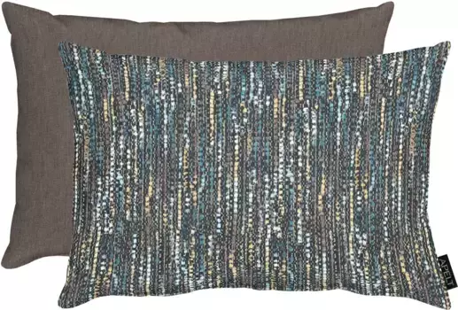 АПЕЛЬТ декоративная подушка "Твид", двусторонний чехол с наполнителем, 1 шт APELT 35х45 см, цвет anthrazit/blau + gemustert