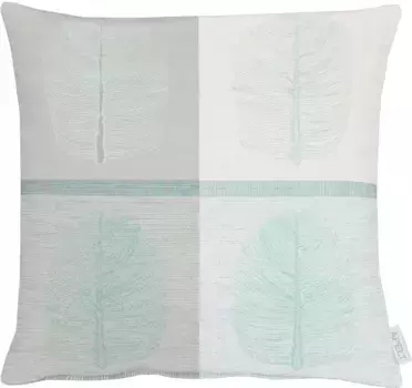 АПЕЛЬТ декоративная подушка "Вито", из жаккардовой ткани, чехол без наполнителя, 1 шт APELT 46х46 см, серый/белый/бирюзовый