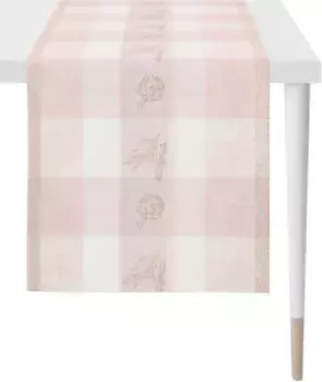 APELT дорожка для стола "1615 Summergarden, летнее украшение, лето", (1 шт.), жаккардовая ткань 48х140 см, розовый