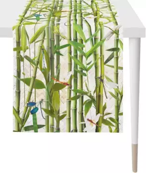 APELT дорожка для стола "1702 Summergarden, летнее украшение, лето", (1 шт.), цифровая печать 45х135 см, зеленый