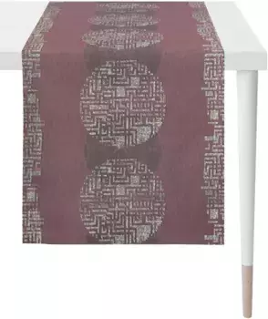 APELT дорожка для стола "2718 LOFT STYLE, жаккард", (1 шт.) 48х140 см, баклажановый/темно-фиолетовый/серебристый