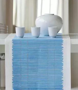 APELT дорожка для стола "3033 Loft Bamboo Mat", (1 шт.) 48х140 см, синий/белый