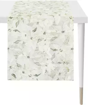 APELT дорожка для стола "3614 Зимний мир, Новогоднее украшение, Рождество", (1 шт.), цифровая печать 48х140 см, белый/зеленый