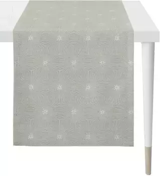 APELT дорожка для стола "4710 CHRISTMAS GLAM, Новогоднее украшение, Рождество ", (1 шт.), жаккардовая ткань с люрексом 48х140 см, серо-коричневый/золотой