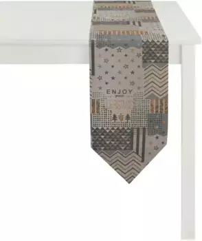 APELT дорожка для стола "5200 CHRISTMAS ELEGANCE, Новогоднее украшение, Рождество", (1 шт.) 24х175 см, цвет anthrazit/kupferfarben