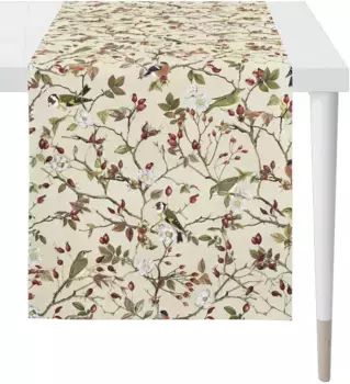 APELT дорожка для стола "5603 AUTUMN TIME, осеннее украшение, осень ", (1 шт.), цифровая печать 48х140 см, бежевый/красный