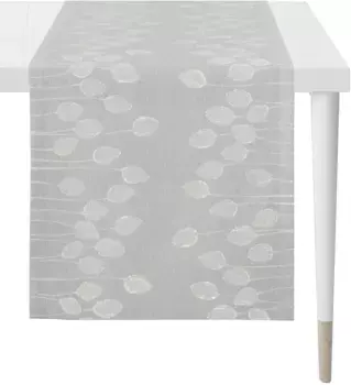 APELT дорожка для стола "5701 AUTUMN TIME, осеннее украшение, осень ", (1 шт.), жаккардовая ткань 48х140 см, серый