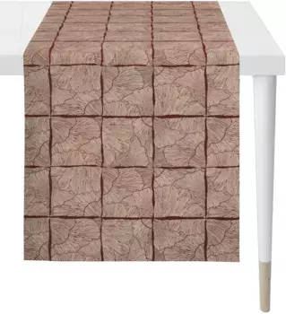 APELT дорожка для стола "6300 CHRISTMAS GLAM, Новогоднее украшение, Рождество ", (1 шт.), жаккардовая ткань с люрексом 48х140 см, красный/золотой