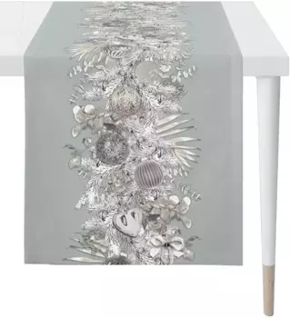 APELT дорожка для стола "6304 CHRISTMAS GLAM, Новогоднее украшение, Рождество ", (1 шт.), цифровая печать 48х140 см, цвет zartes trkis/silberfarben
