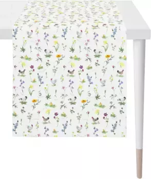 APELT дорожка для стола "6412 HAPPY EASTER, Пасхальное украшение, Пасха", (1 шт.), цифровая печать, с пасхальным мотивом 42х140 см, белый