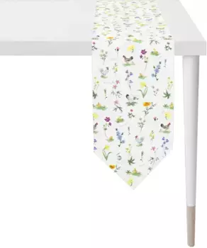 APELT дорожка для стола "6412 HAPPY EASTER, Пасхальное украшение, Пасха", (1 шт.), цифровая печать, с пасхальным мотивом 25х175 см, белый