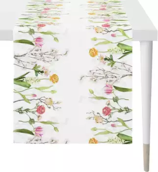 APELT дорожка для стола "6817 SPRINGTIME, весеннее украшение, весна ", (1 шт.), с цветочным мотивом, цифровая печать 46х140 см, цвет natur, bunt