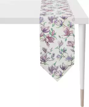 APELT дорожка для стола "6901 SPRINGTIME", (1 шт.), гобеленовая ткань 32х175 см, белый/сиреневый/зеленый