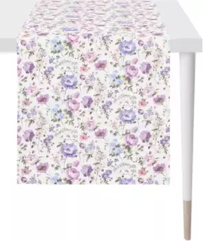 APELT дорожка для стола "6911 SPRINGTIME, весеннее украшение, весна ", (1 шт.), цифровая печать 48х140 см, сиреневый/белый/зеленый