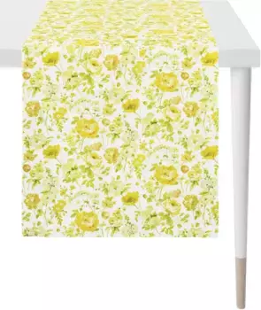 APELT дорожка для стола "6911 SPRINGTIME, весеннее украшение, весна ", (1 шт.), цифровая печать 48х140 см, желтый/белый/зеленый