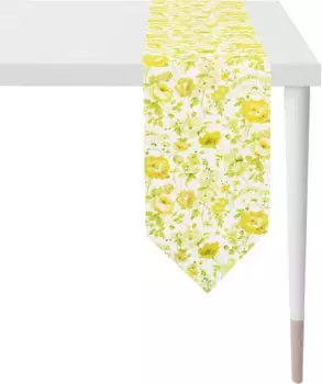 APELT дорожка для стола "6911 SPRINGTIME, весеннее украшение, весна ", (1 шт.), цифровая печать 25х175 см, желтый/белый/зеленый