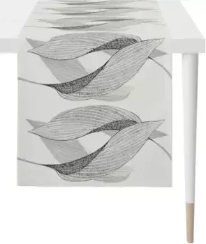 APELT дорожка для стола "7312 LOFT STYLE", (1 шт.), жаккардовая ткань 48х140 см, черный/белый/серый