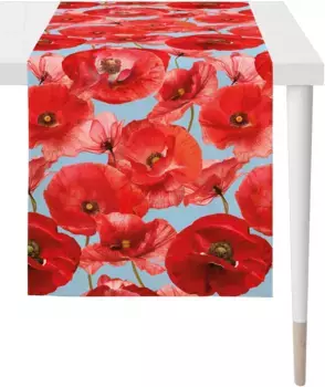 APELT дорожка для стола "7702 SUMMERTIME, летнее украшение, лето ", (1 шт.), цифровая печать 48х140 см, синий/красный