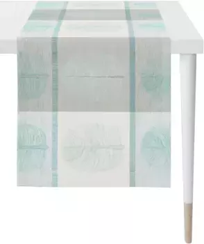 APELT дорожка для стола "Vito, LOFT STYLE", (1 шт.), жаккардовая ткань 44х140 см, серый/белый/бирюзовый