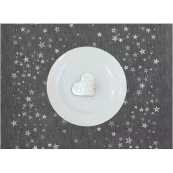 APELT Подставка для столовых приборов «4709 CHRISTMAS GLAM, Новогоднее украшение, Рождество», (1 шт.), жаккардовая ткань с люрексом, антрацит/серебряный