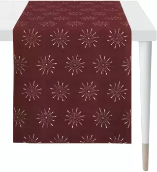 APELT скамейка "6302 CHRISTMAS GLAM, Рождественское украшение, Рождество ", (1 шт.), жаккардовая ткань с люрексом 48х140 см, красный/золотой