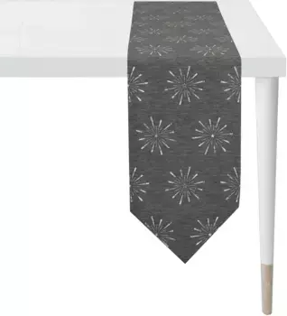 APELT скамейка "6302 CHRISTMAS GLAM, Рождественское украшение, Рождество ", (1 шт.), жаккардовая ткань с люрексом 21х175 см, цвет anthrazit/silberfarben