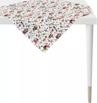 APELT среднее одеяло "4688 WINTER WORLD, Новогоднее украшение, Рождество ", (1 шт.), цифровая печать 100х100 см, белый/красный