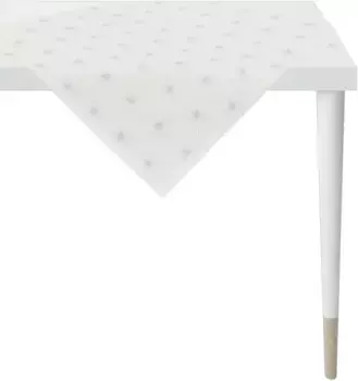 APELT среднее одеяло "4710 CHRISTMAS GLAM, Новогоднее украшение, Рождество ", (1 шт.), жаккардовая ткань с люрексом 85х85 см, белый/серебристый