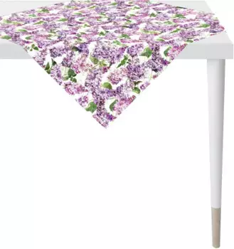 APELT среднее одеяло "6820 SPRINGTIME, весеннее украшение, весна ", (1 шт.), с цветочным мотивом, цифровая печать, сиреневый по всей поверхности 100х100 см, сиреневый/белый/зеленый