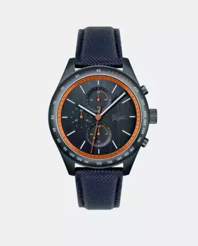 Apext 2011297 Темно-синие кожаные мужские часы с хронографом Lacoste, синий