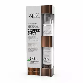APIS Coffee Shot биоревитализирующая сыворотка для глаз с кофейной кислотой и маслом кофейных косточек 10мл