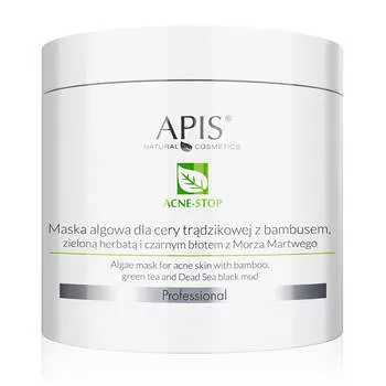 APIS Водорослевая маска Acne-Stop для кожи с акне с бамбуком, зеленым чаем и черной грязью Мертвого моря 200г