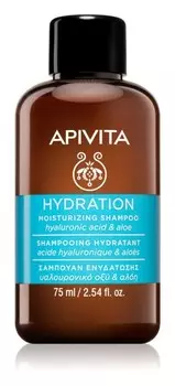 Apivita, Hydration Acid & Aloe, увлажняющий шампунь для всех типов волос, 75 мл