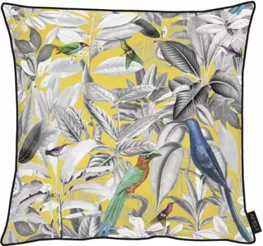 АПЭЛТ декоративная подушка "Амазония", чехол на подушку с наполнителем, 1 шт APELT 45х45 см, желтый/серый