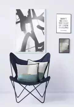 АПЭЛТ декоративная подушка "Фиск", чехол на подушку с наполнителем, 1 шт APELT 48х48 см, синий/бензин