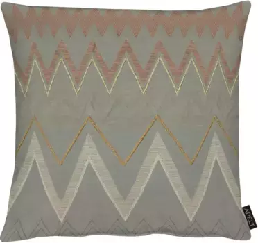 АПЭЛТ декоративная подушка "Индира", чехол на подушку с наполнителем, 1 шт APELT 48х48 см, серый/оранжевый