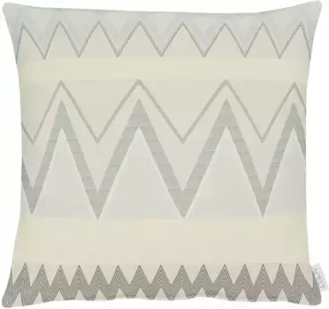 АПЭЛТ декоративная подушка "Индира", чехол на подушку с наполнителем, 1 шт APELT 48х48 см, белый/серый