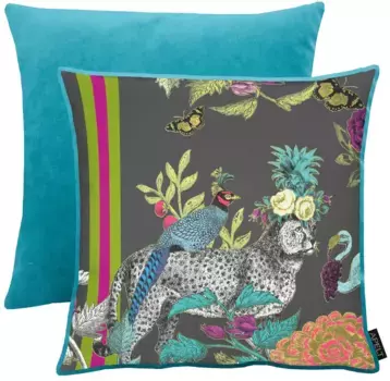 АПЭЛТ декоративная подушка "Линус", двусторонний чехол без наполнения, 1 шт APELT 46х46 см, красный/белый/черный