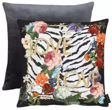 АПЭЛТ декоративная подушка "Любовь", двусторонний чехол без наполнения, 1 шт APELT 46х46 см, красный/белый/черный