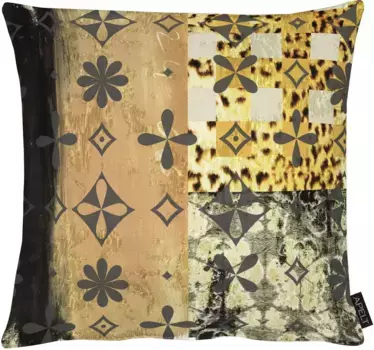 АПЭЛТ декоративная подушка "Лукас", чехол на подушку с наполнителем, 1 шт APELT 45х45 см, коричневый/черный